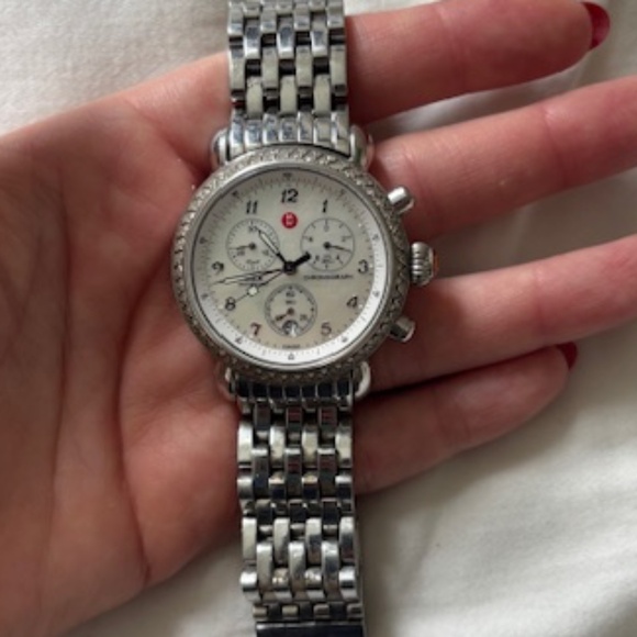 Used Michele CSX 36 Diamond Watch plus brand new Black alligator straps - Picture 3 of 6